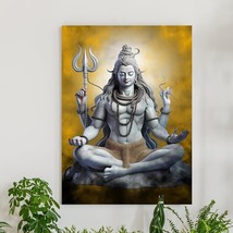 Wall Art Lord Shiva Painting Canvas Wooden MDF Framed Office Home Decor 40X55cm - $100.11