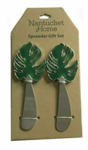 Green Palm Cheese Spreaders Dip Butter Jelly Jam Knife set of 2 Charcuterie - $29.28