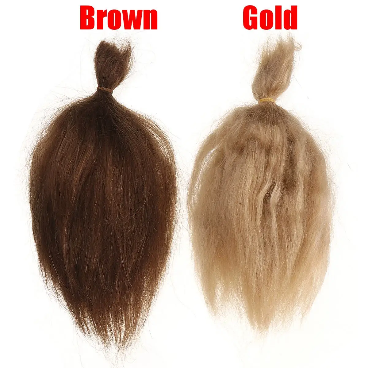 15g golden brown 100% natural mohair doll hair 6 inch kids baby doll Angora goat - £15.86 GBP