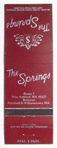 The Springs - New Ashford, Massachusetts Restaurant 20 Strike Matchbook Cover MA - £1.37 GBP