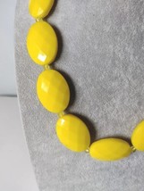 Single Strand Chunky Faceted Beaded Necklace Statement Canary Yellow Crystals - £10.08 GBP
