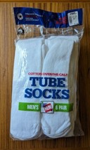 Vintage New Men&#39;s Over the Calf White Tube Socks 6 pair 10-13 Montgomery Ward - £22.82 GBP