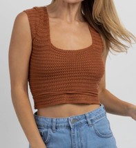 Polagram crochet cross-tie crop top in CAMEL - £26.51 GBP