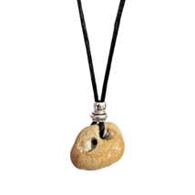Hag Stone Pendant Necklace Crick Odin Stone Water Elemental Stone &amp; Bag - Crp1.1 - £18.35 GBP