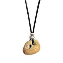 Hag Stone Pendant Necklace Crick Odin Stone Water Elemental Stone &amp; Bag - Crp1.1 - £18.50 GBP