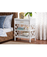 Sinclaire Natural Rattan Nightstand with Drawer and Open Shelves - $4,910.74 MXN