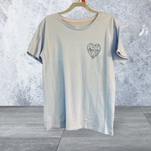 Wonder Nation Blue Over Sized Graphic Tee Girls L 10-12 Shirt Peace Love Vibes - £9.55 GBP