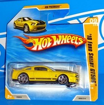Hot Wheels 2010 HW Premiere Short Card #9 &#39;10 Ford Shelby GT500 Yellow - $12.50