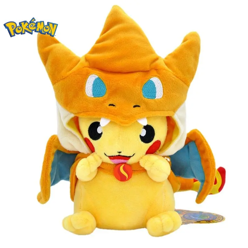 23cm Pokemon Pikachu Plush Doll Kawaii Pikachu Cosplay Mega Charizard Plush Toys - £21.43 GBP
