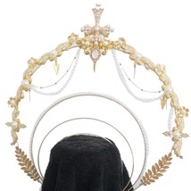 Women ita Tiara Crown Headband DIY Material Package Halloween Vintage Hollow Flo - £29.25 GBP