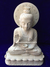 Marble Idol Buddha Statue Handmade Collectible Art Religious Gift Decor ... - $278.16 CAD+