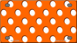 White Polka Dots Orange Novelty Mini Metal License Plate Tag - £12.01 GBP