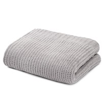 Kashwere Waffle Weave Textured Light Grey Throw Blanket - £137.71 GBP