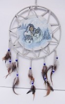 CAROL MARTIN Dream Catcher Original Art on Leather Reproduction 16&quot; Wall Hanging - £71.00 GBP
