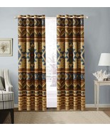 Set 2 Brown Beige Southwest Western Tribal Curtains Panels Drapes 84 in ... - £70.52 GBP