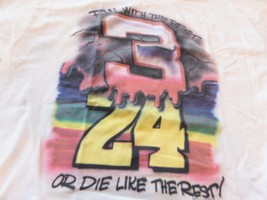 Vintage 1995 Dale Earnhardt over Jeff Gordon Airbrushed NASCAR T Shirt XL 42-48 - £24.68 GBP