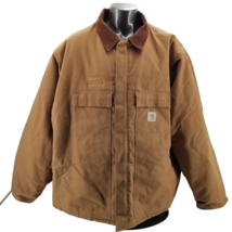 Carhartt C03 BRN Quilt Lined VINTAGE Canvas Chore Coat Jacket Mens Sz 60 - $83.79