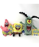 Spongebob Squarepants, Patrick Star, Plankton Plush Toy Set Of 3 4”-7” New - £15.69 GBP