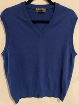 Brooks Brothers Cashmere Sweater Vest- Navy Blue Scottish 3 Ply-Men&#39;s Large - £23.75 GBP