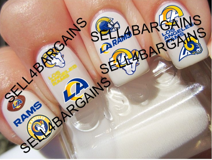 NFL LA Rams Nail Art Decals 12 Different Designs