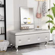 Dklgg Storage Ottoman Bench For Bedroom, Pu Leather Ottoman With, Entryway - $137.98