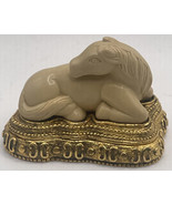 Corday Horse Solid Perfume Compact Le Cheval Vintage Gold Tone - $80.91 CAD