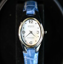 ECCLISSI Sterling Silver Woman&#39;s Watch, model 22690 with Leather Band - $24.99