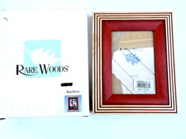 Rare Woods Beacon Stepped -Black Cherry Wood 3-1/2&quot; x 5&quot; Picture Frame #r493359 - £7.03 GBP