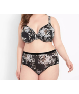 Lane Bryant CACIQUE Silky No Show HIGH WAIST Brief Panty BLACK FLORAL Pl... - $298.42 MXN
