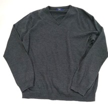 J Crew Factory Men&#39;s Sweater 100% Merino Wool Gray V-Neck Size XL - $14.85