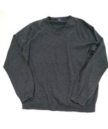 J Crew Factory Men&#39;s Sweater 100% Merino Wool Gray V-Neck Size XL - $14.85