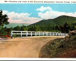 Roadway and View of Mountains Shenandoah National Park VA UNP WB Postcar... - $3.91