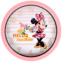 Minnie Mouse Hello Sunshine 10&quot; Wall Clock Pink - £17.29 GBP