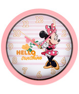 Minnie Mouse Hello Sunshine 10&quot; Wall Clock Pink - £17.24 GBP