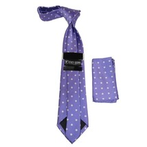 Men's Stacy Adams Tie and Hankie Set Woven Silky Satin #SAT121 Lilac Polka Dot image 3