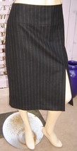 BANANA REPUBLIC Black/Gray Pinstripe Lined Wool/Cashmere Pencil Skirt w/ Slit, 8 - £19.27 GBP