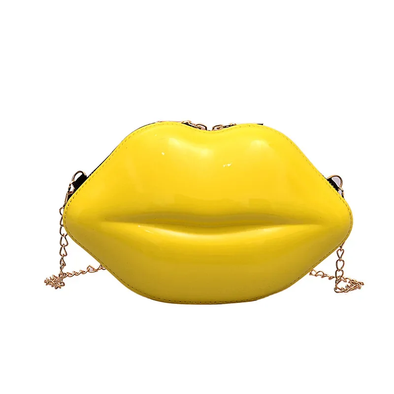 Luxury Designer Women Bags New Lip Print Women&#39;s Shoulder Bag Solid Zipp... - $17.05