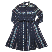 NWT Finley Jeanette Taos in Navy Blue Western Horse Embroidered Shirt Dress L - £88.20 GBP