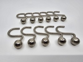 Vintage Lot Of 11 Silver Ball Shower Curtain Hooks - £15.72 GBP