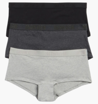 Calvin Klein Women's Monochrome Cotton Boyshort 3 Pack Small Black/ Grey... - $38.32