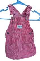 Oshkosh Girl 2T Red Pinstripe Bibs Dress The Original Article - £14.97 GBP