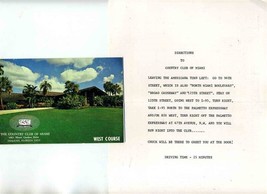 The Country Club of Miami Golf Score Cards &amp; Directions - $29.78