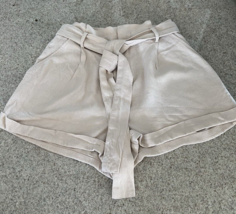FOREVER21 Beige Shorts With Tie And Cuffs (S) - £10.31 GBP