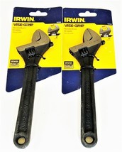 2 IRWIN VISE GRIP 8&quot; ADJUSTABLE WRENCH BLACK OXIDE 15/32&quot; CAPACITY AW8 1... - £32.64 GBP