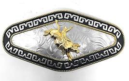 Western Cowboy/Cowgirl Gold Silver Metal Long Belt Buckles In Multi Symbol (Rode - £10.11 GBP
