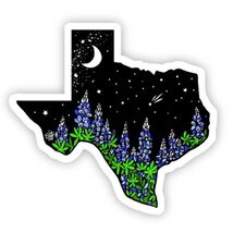 Texas Bluebonnet Night Vinyl Sticker - $3.96