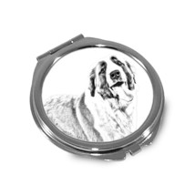 St. Bernard - Pocket mirror with the image of a dog. - £7.70 GBP