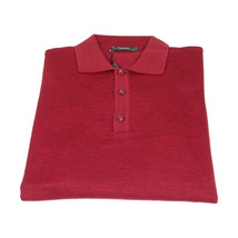 Mens PRINCELY Soft Merinos Wool Sweater Knits Lightweight Polo 1011-40 Cranberry image 5