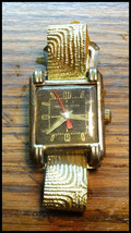Vintage Art Deco Childrens Toy Watch ~Tin Gold Colored made in Japan - £7.97 GBP