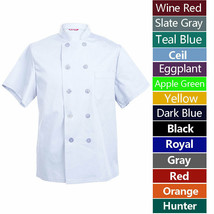 Men&#39;s Chef Coat Short Sleeve Chef Shirt Cook Coat Barista Baker Uniform - £21.07 GBP
